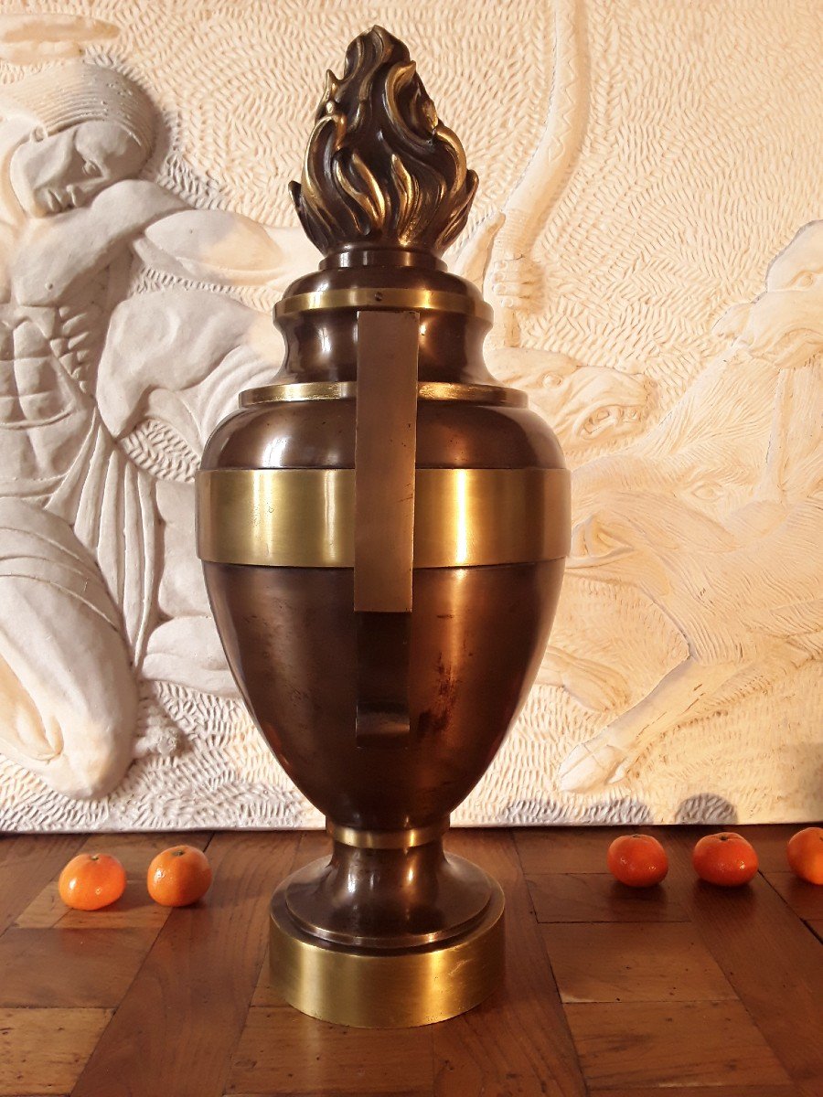 Important Bronze Vase Circa 1940. (h 61 Cm)-photo-4