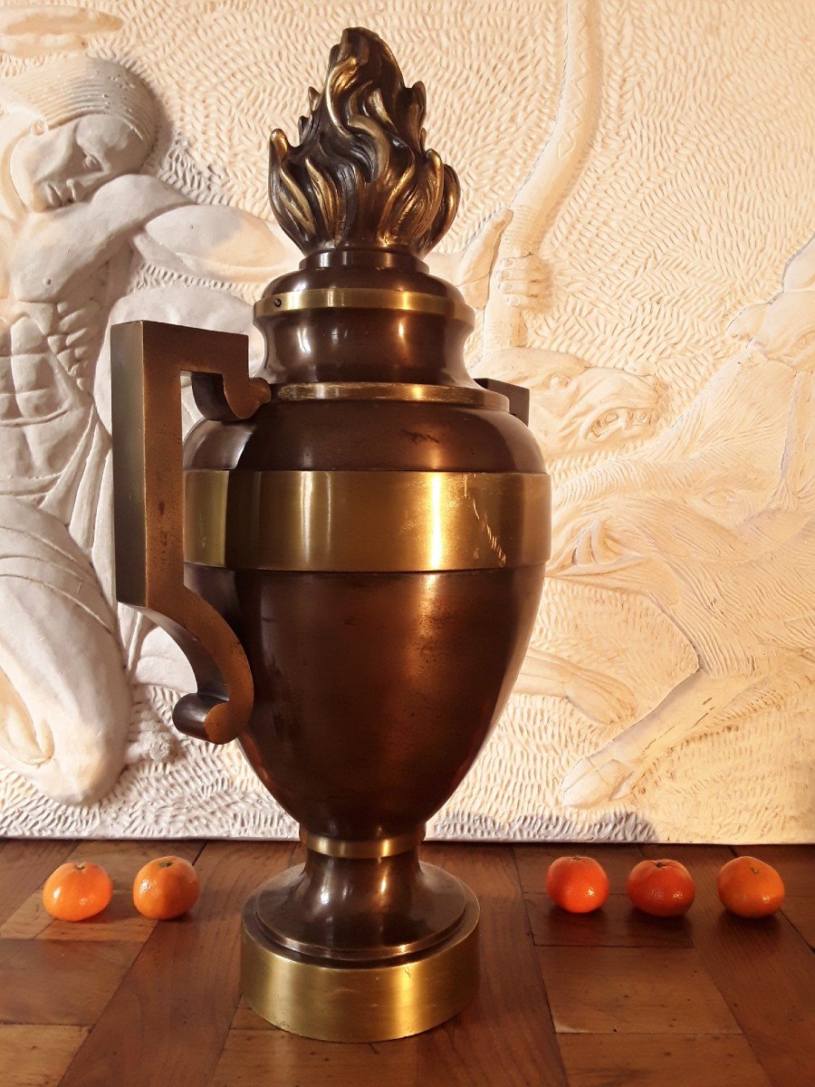 Important Vase En Bronze Circa 1940.  (h 61 Cm)-photo-1