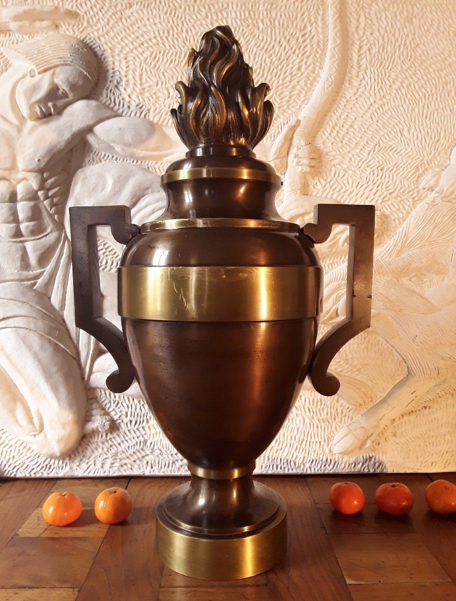 Important Bronze Vase Circa 1940. (h 61 Cm)-photo-3