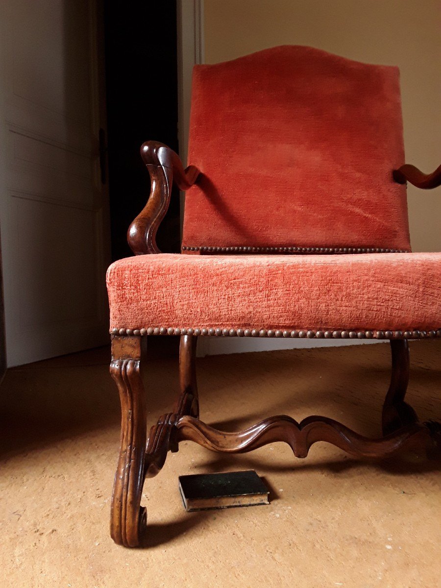 Fauteuil d'époque Louis LXIV En Noyer. -photo-3