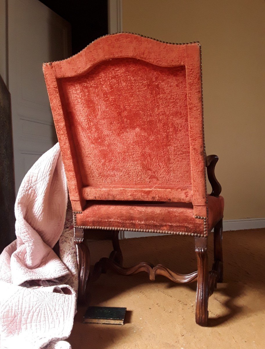 Fauteuil d'époque Louis LXIV En Noyer. -photo-5