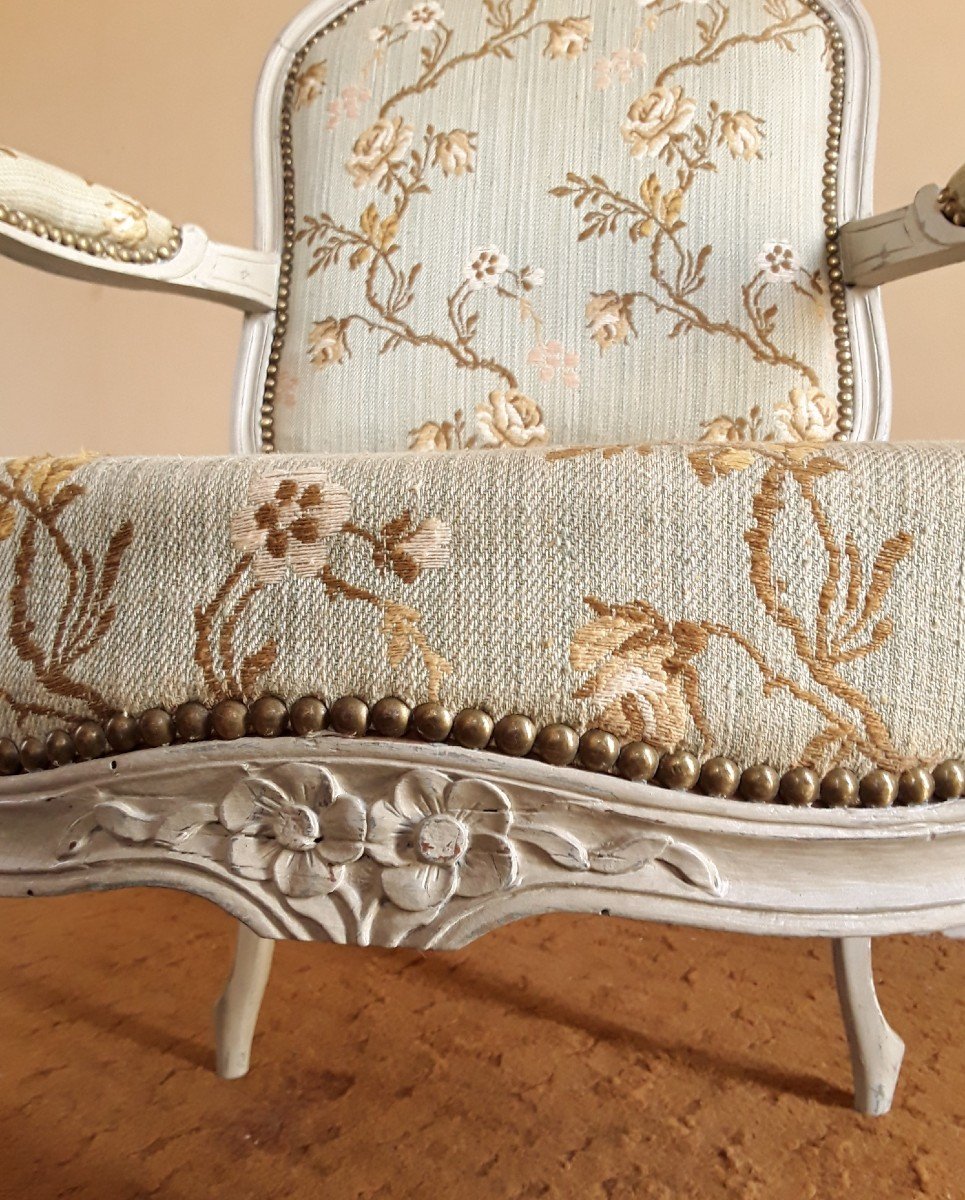 Fauteuil En Bois Laqué.-photo-3