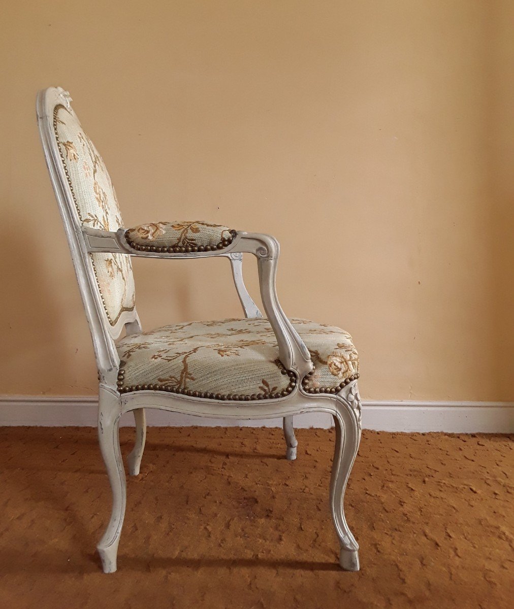 Fauteuil En Bois Laqué.-photo-8