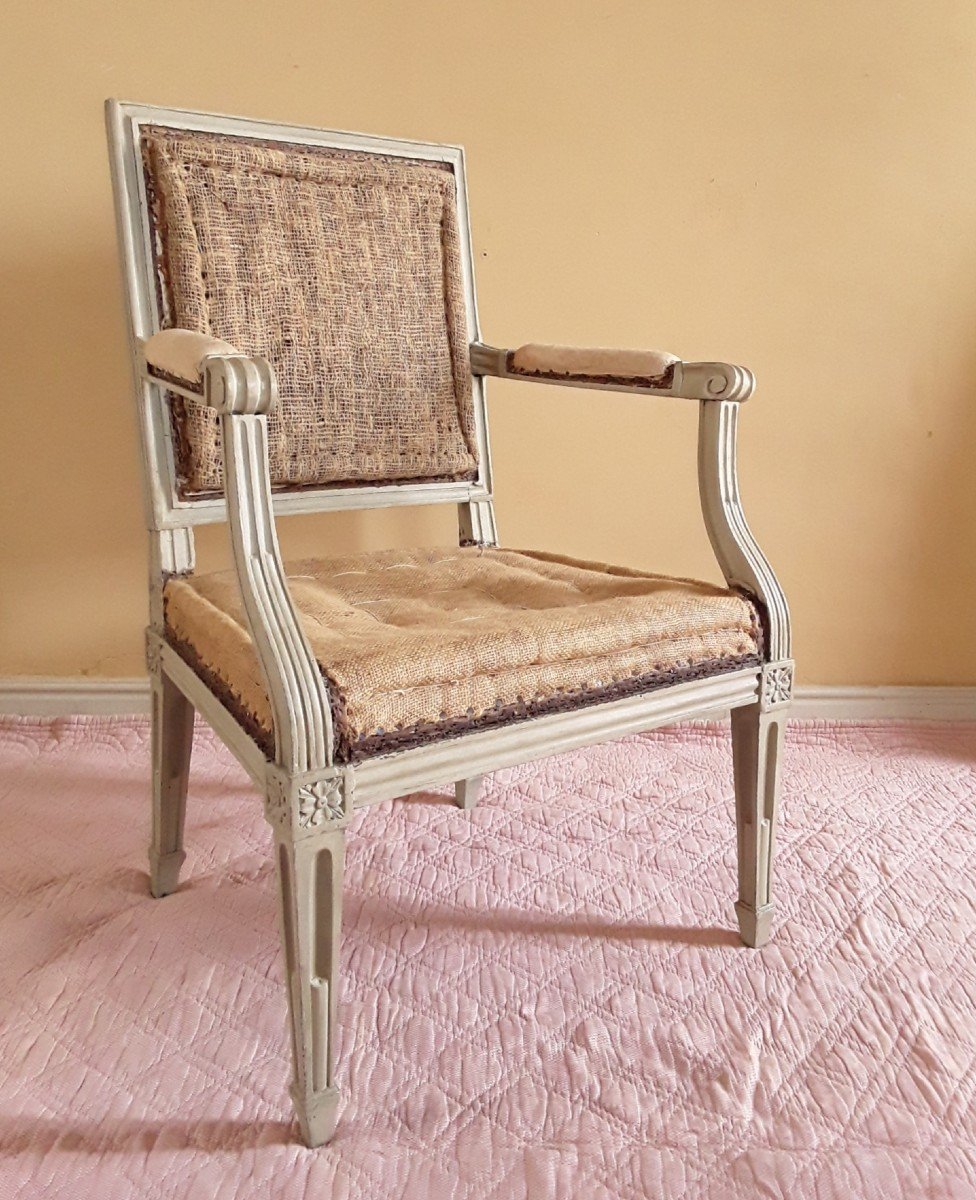 Fauteuil d'époque Louis XVI Estampillé Pillot.