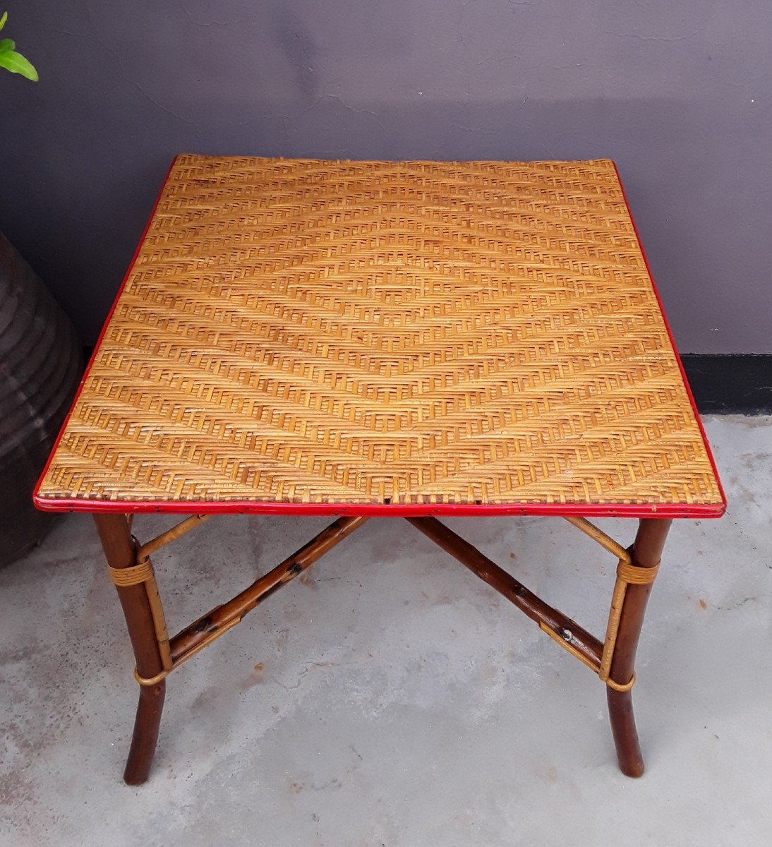 Woven Rattan Garden Table.-photo-2