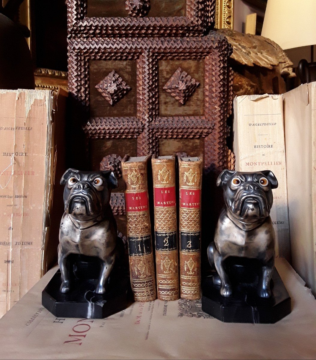 Bulldogs Art Déco. Signé Franjou.-photo-2