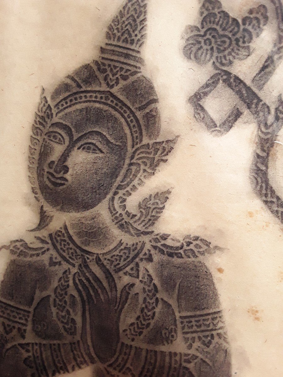 Pair Of Indochinese Drawings. 
