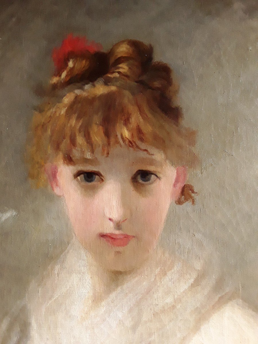 Grand Portrait De Miss W. Hst Daté 1894.-photo-3