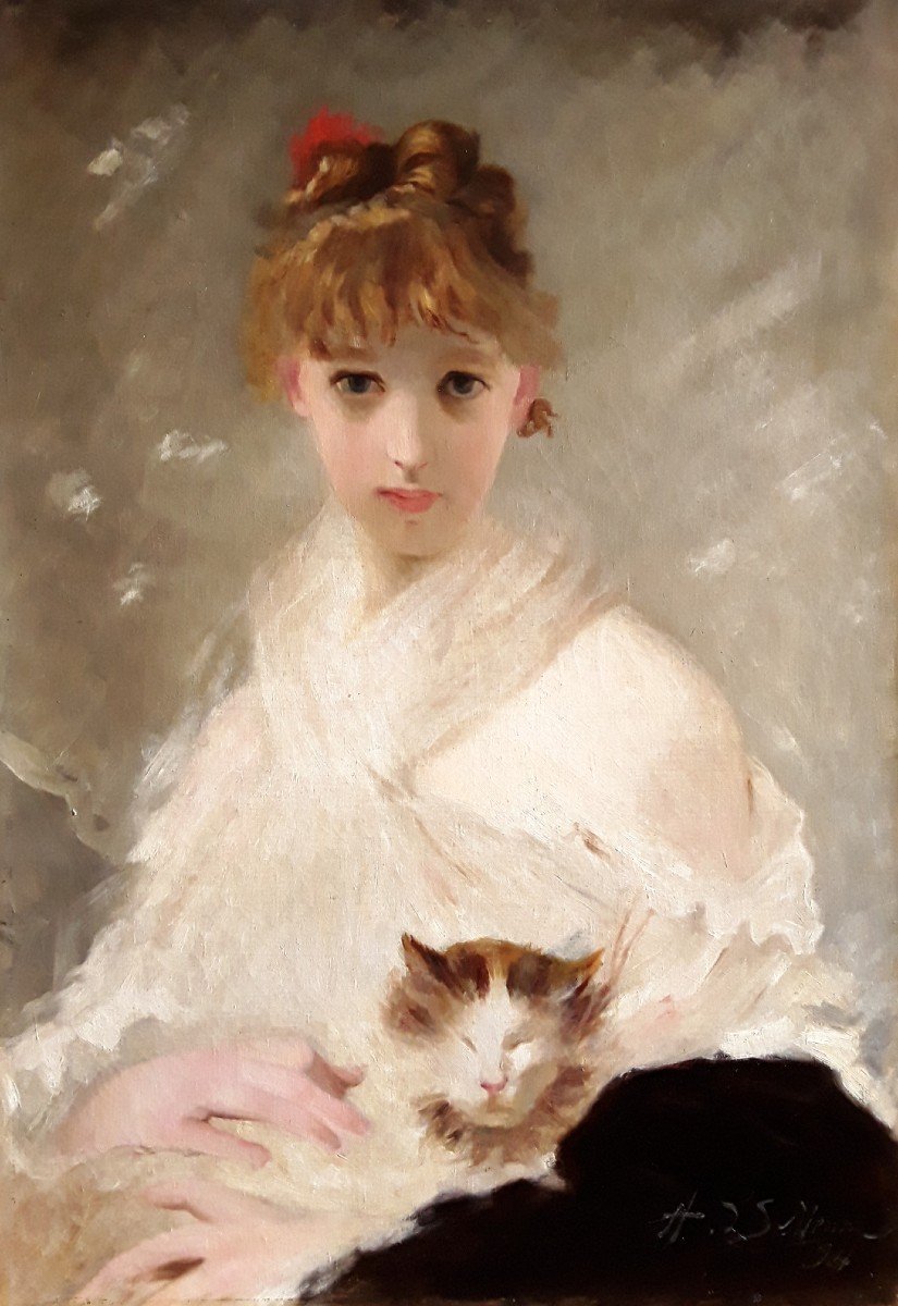 Grand Portrait De Miss W. Hst Daté 1894.