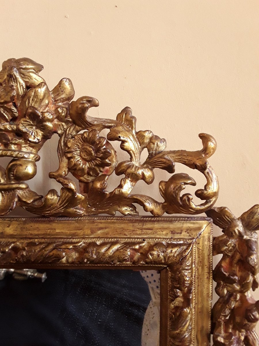 Gilded Wooden Mirror Circa 1700.-photo-4