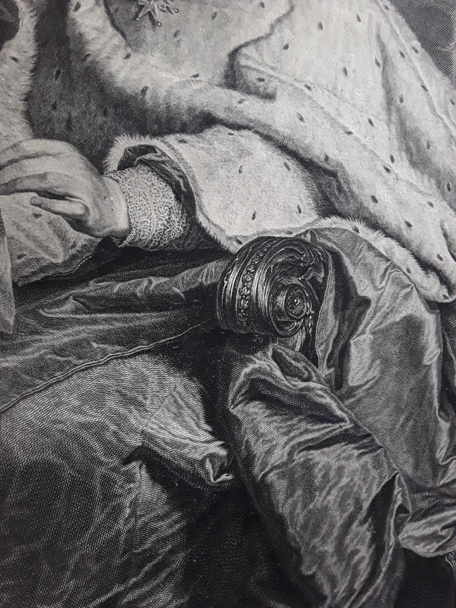 Portrait de Beauvau de Rivau d'après Hyacinthe Rigaud. 1727.-photo-2