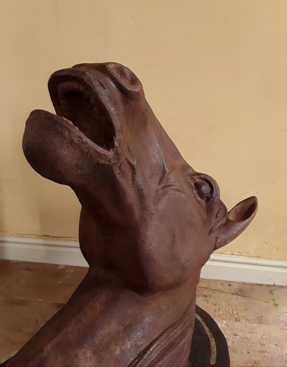 Large Cast Iron Horse Head. H 80 Cm-photo-2