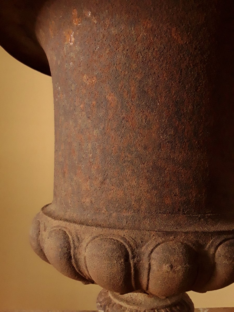 Pair Of 19th Century Medici Vases. H 46 Cm.-photo-8