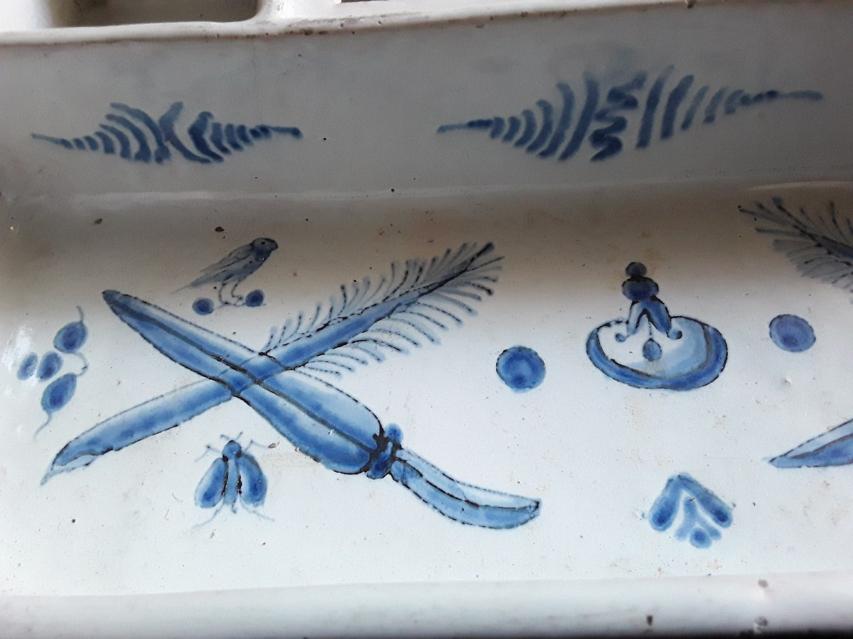 Large Inkwell With Figurative Decoration From The 18th Century. -photo-2