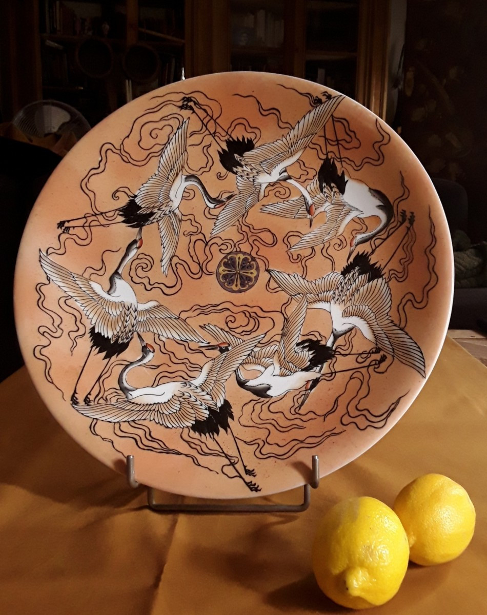 Large Porcelain Dish From Japan. -photo-3