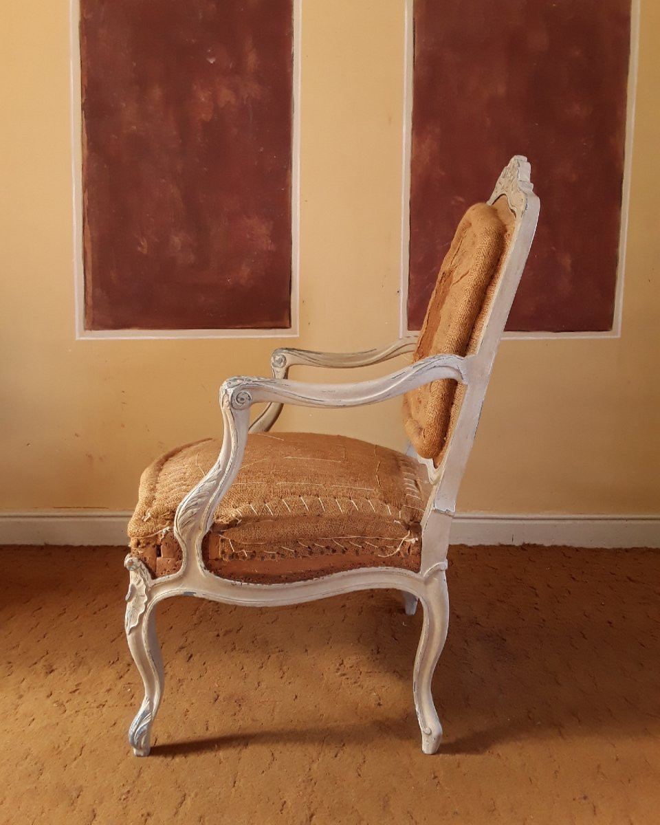 Importante paire de fauteuils de style Louis XV. -photo-6
