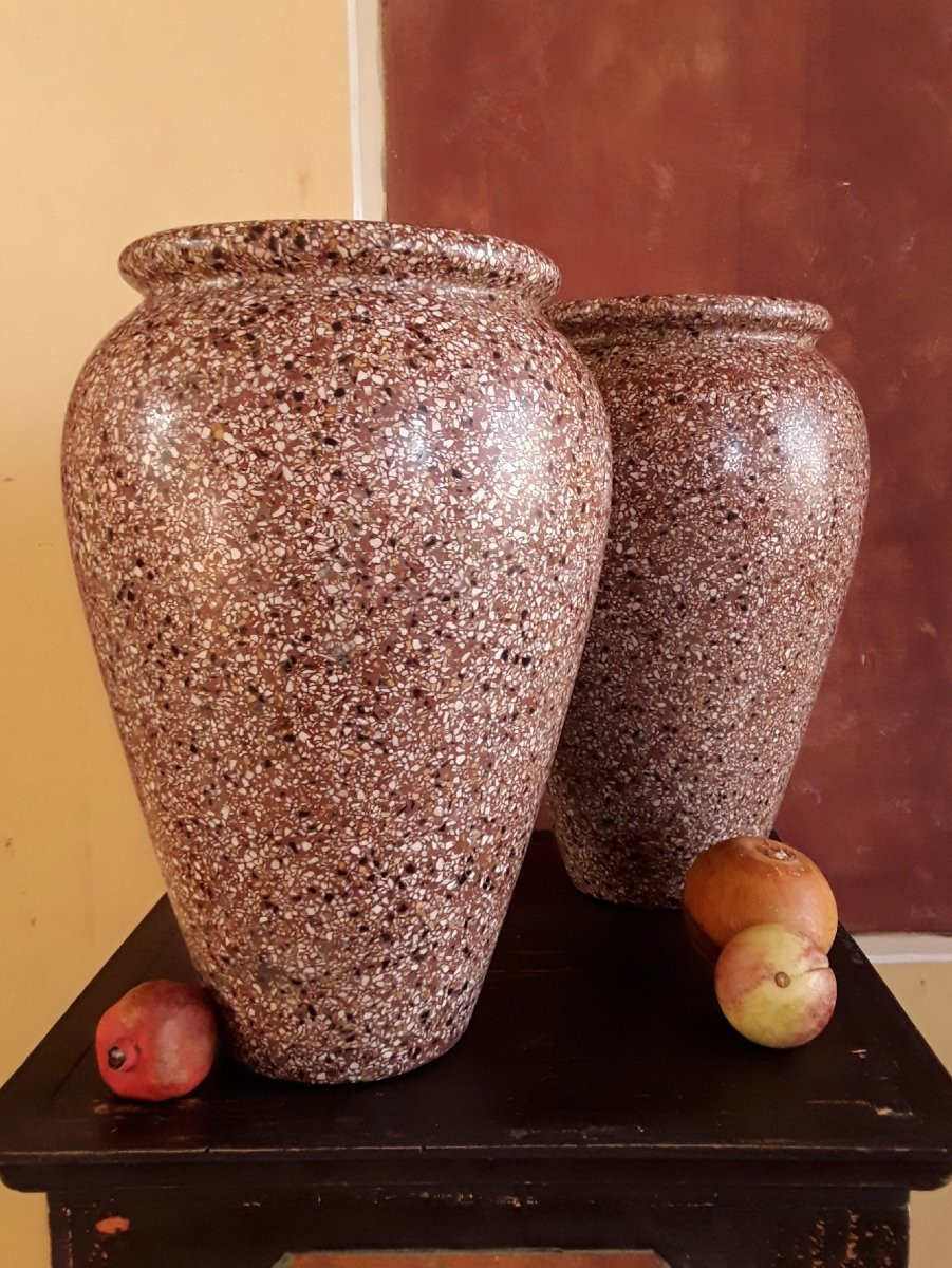 Important Pair Of Art Deco Period Vases. -photo-2