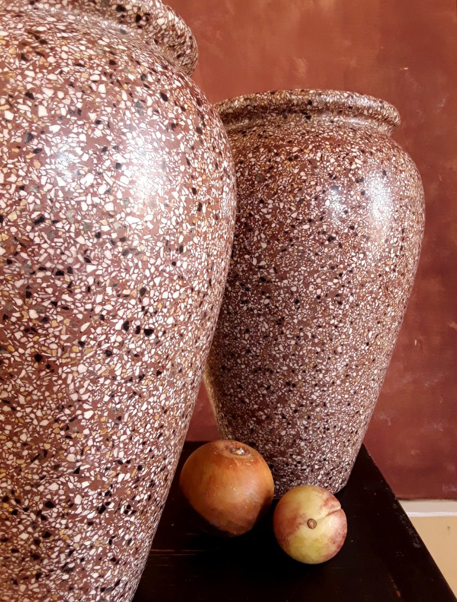 Important Pair Of Art Deco Period Vases. -photo-4