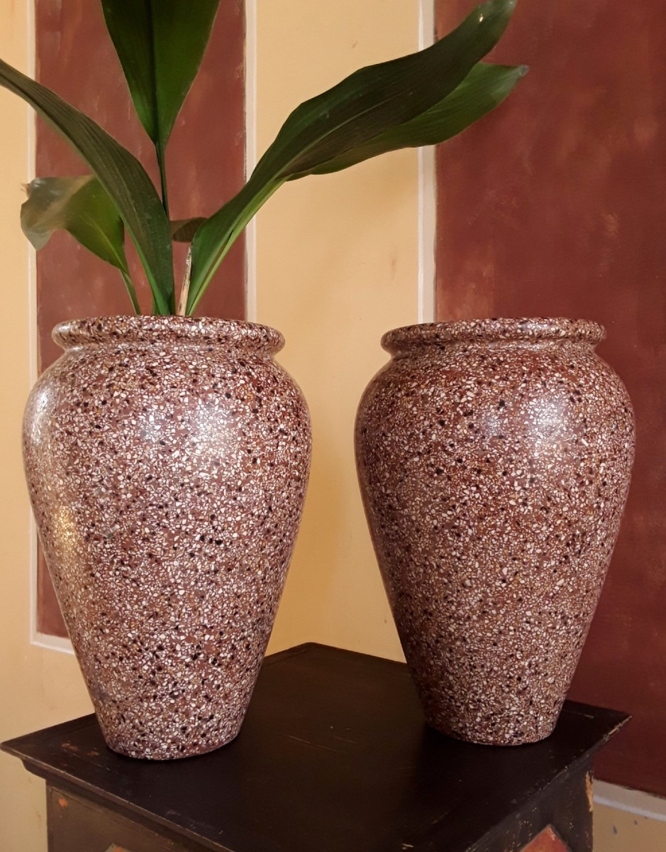 Important Pair Of Art Deco Period Vases. -photo-1