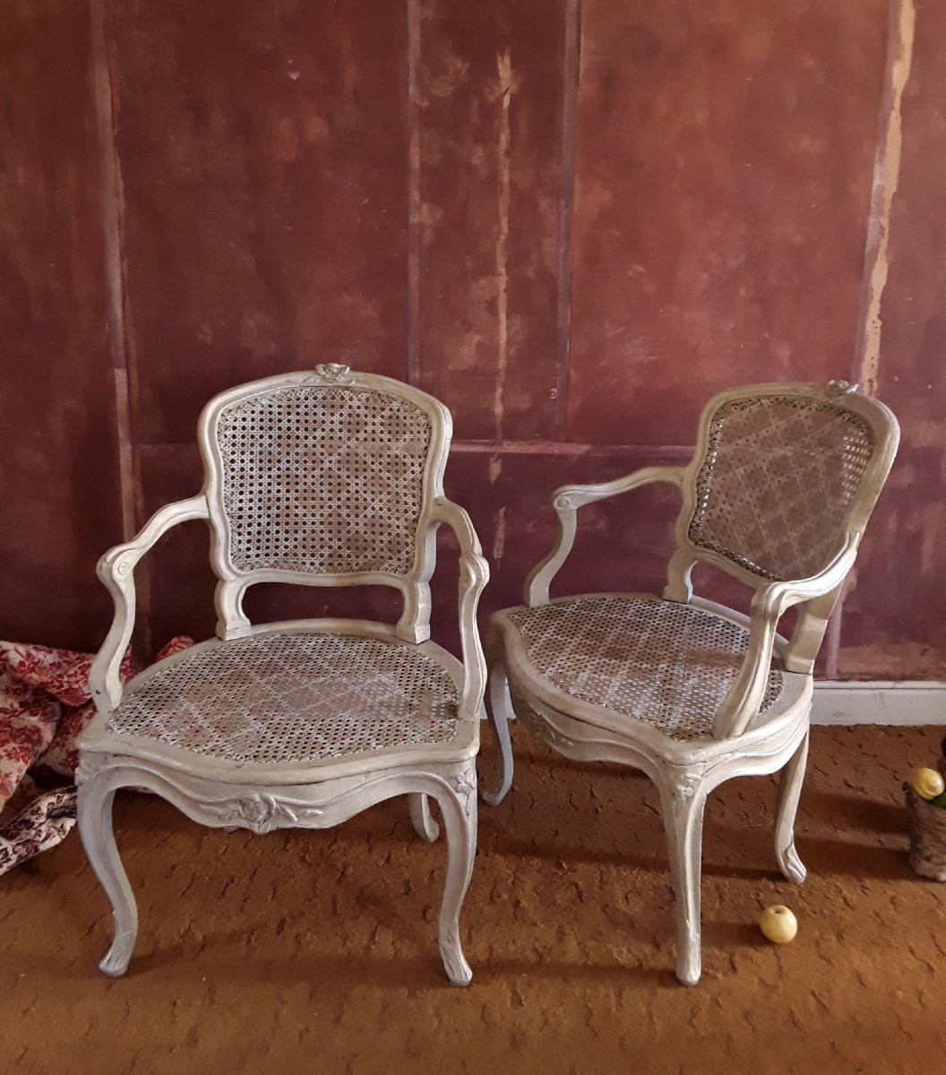 Large Pair Of Louis XV Period Armchairs.-photo-2