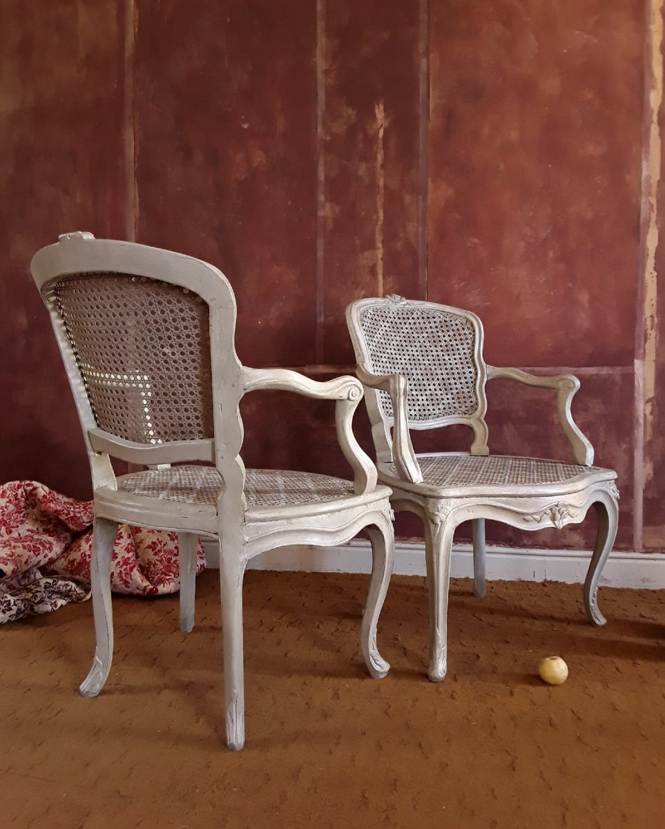 Large Pair Of Louis XV Period Armchairs.-photo-3
