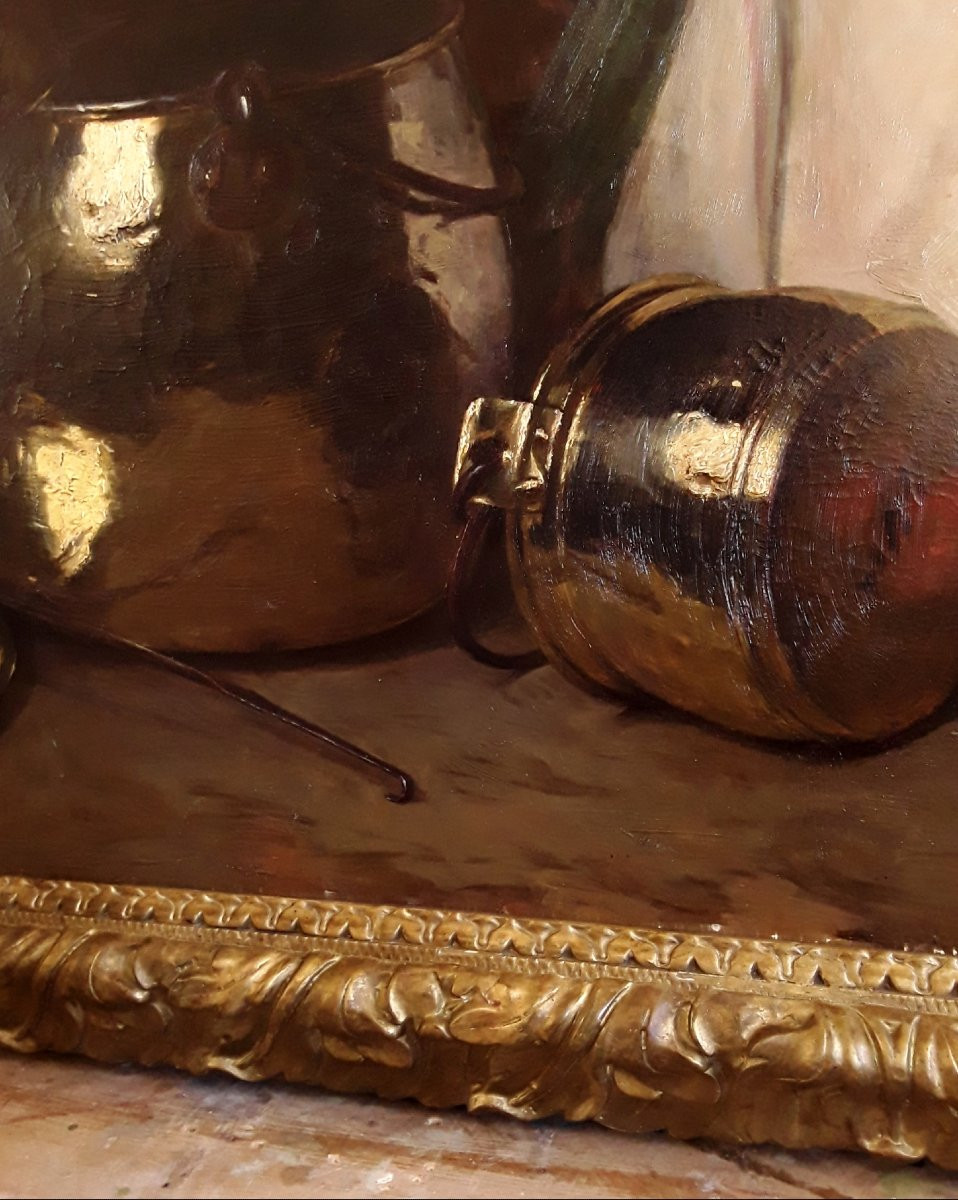 Importante Nature Morte par Jules Alexandre Grün. L 176 cm.-photo-1