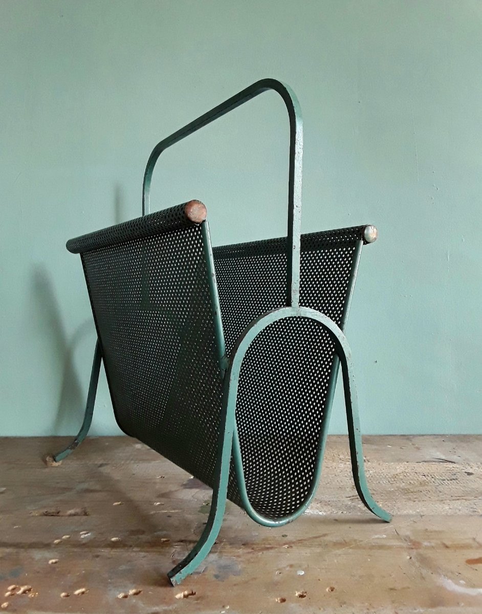 Vintage Magazine Rack. Mathieu Matégot.-photo-2