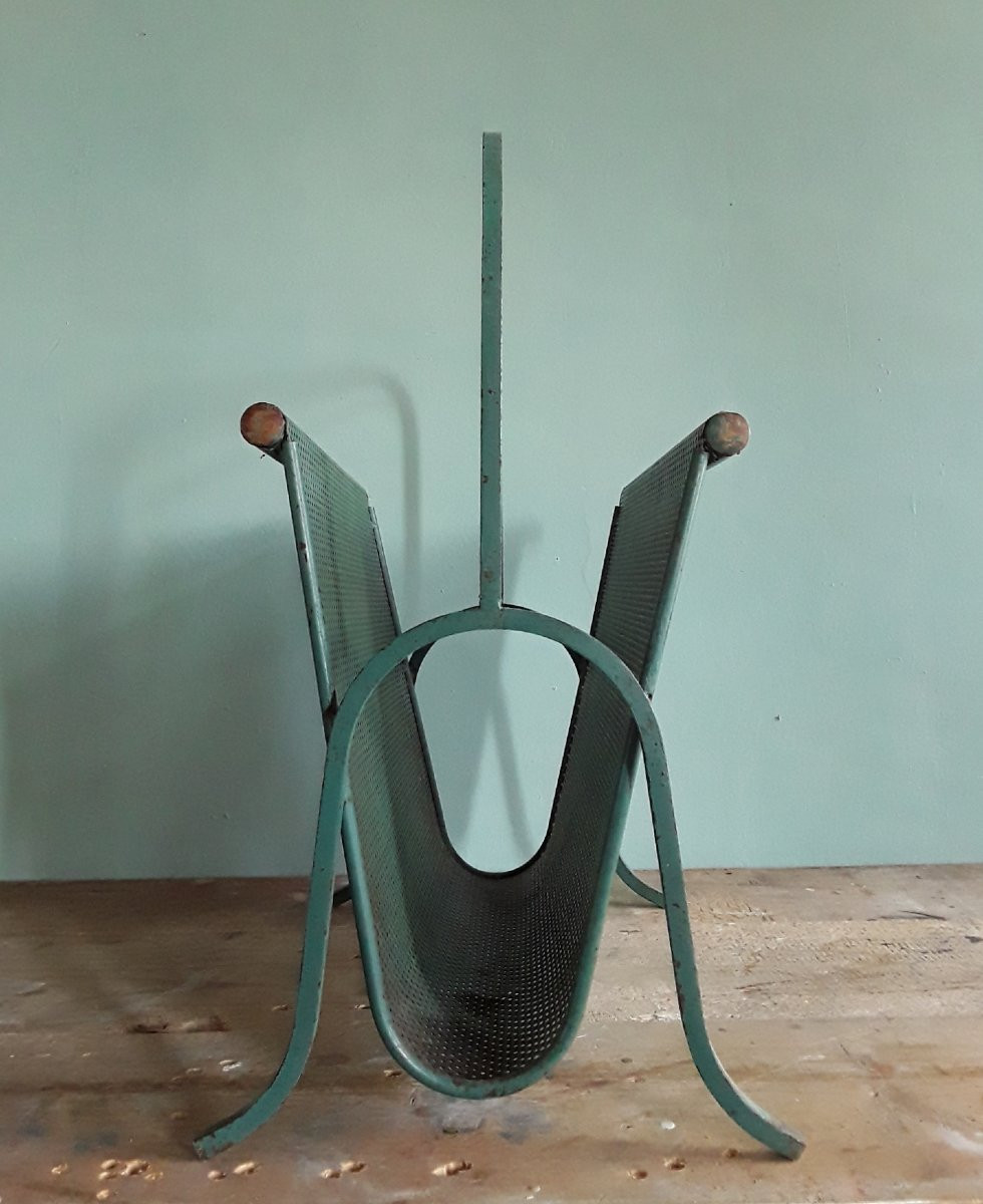 Vintage Magazine Rack. Mathieu Matégot.-photo-3