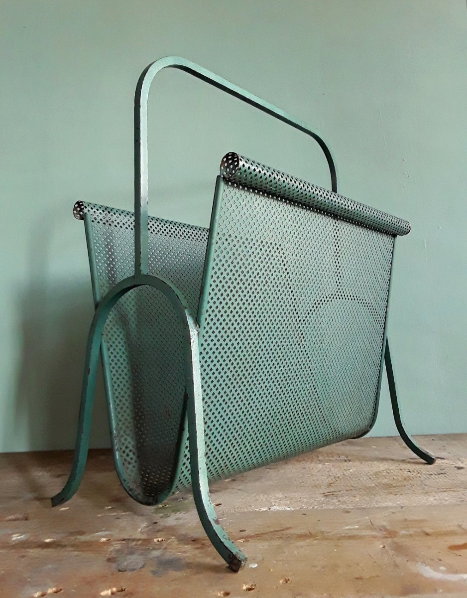 Vintage Magazine Rack. Mathieu Matégot.-photo-4