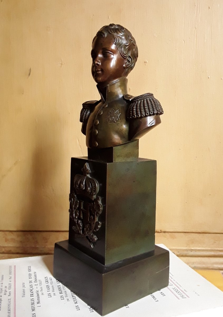 Buste en bronze du Duc de Bordeaux. (HENRI V).-photo-5