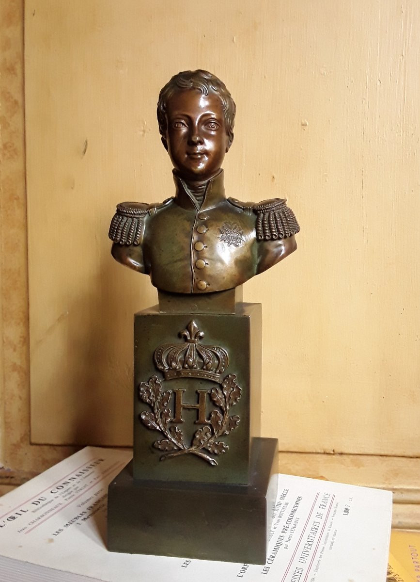 Buste en bronze du Duc de Bordeaux. (HENRI V).-photo-6