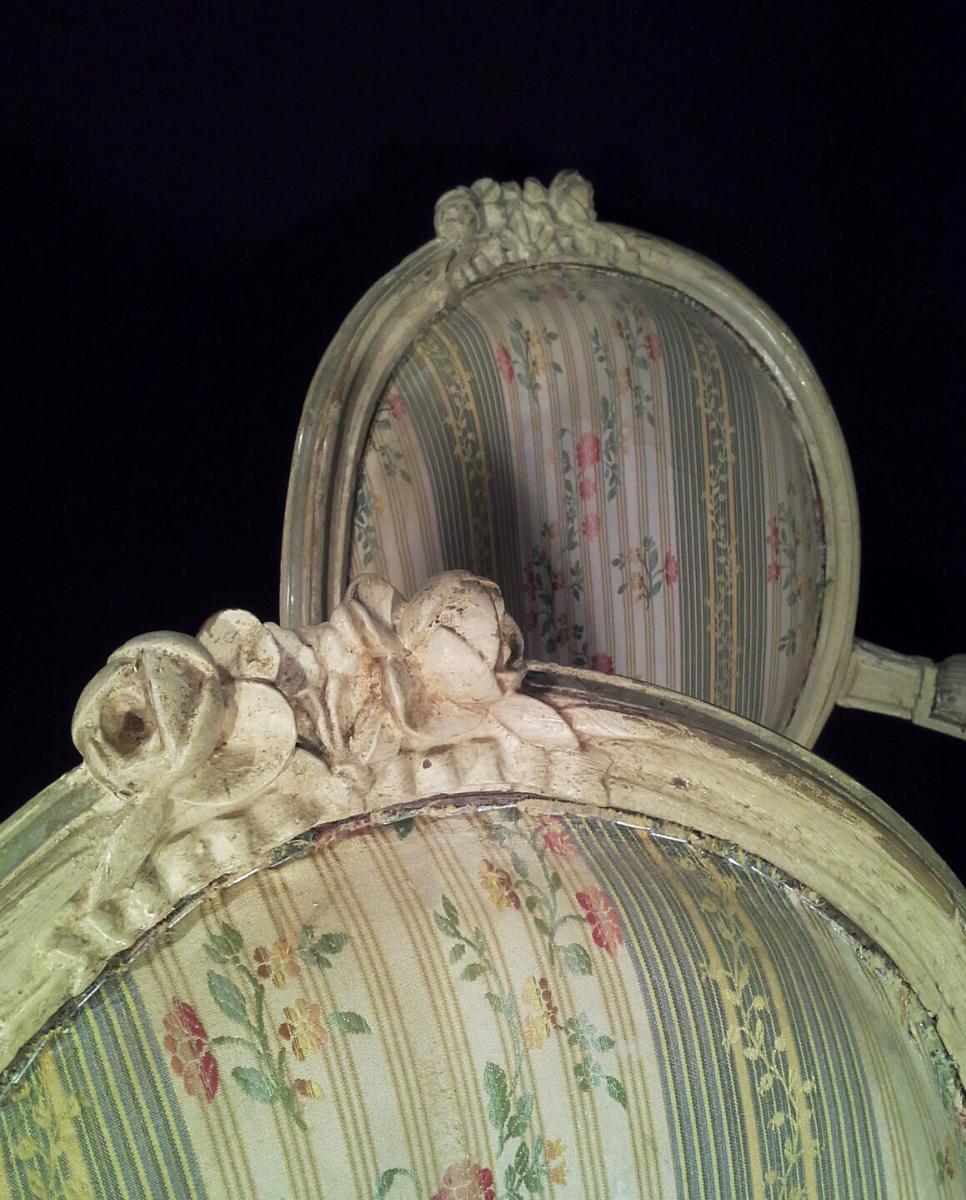 Pair Of Armchairs Stamped From Pillot. Louis XVI.-photo-1