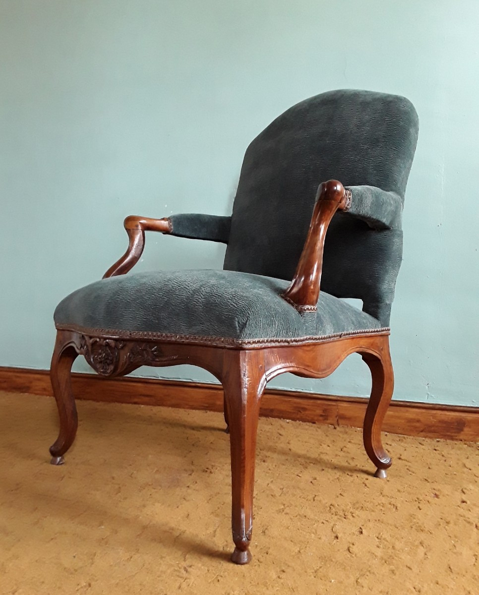 Important Fauteuil en acajou d'époque Régence. -photo-4