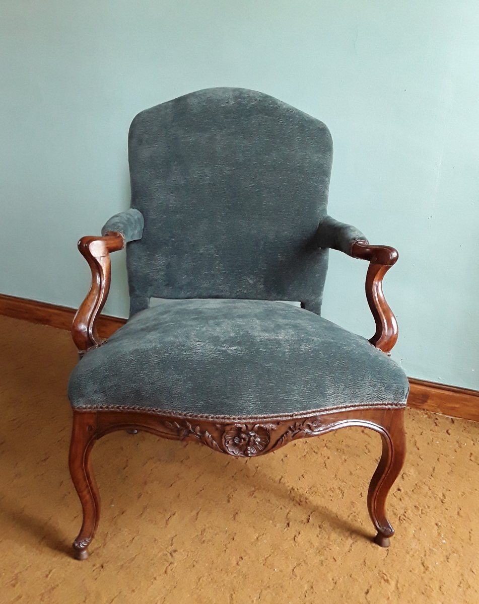 Important Fauteuil en acajou d'époque Régence. -photo-2