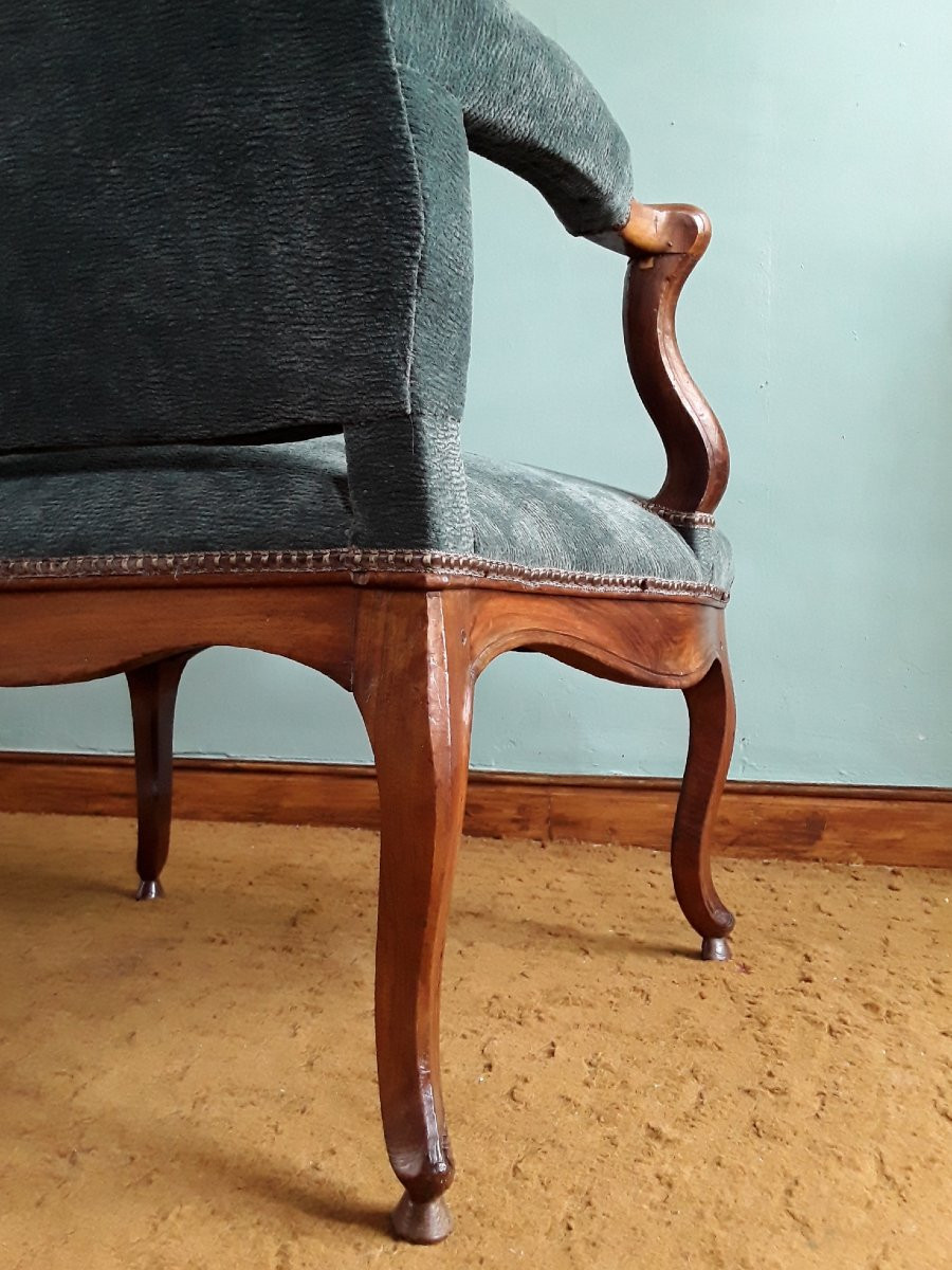 Important Fauteuil en acajou d'époque Régence. -photo-5