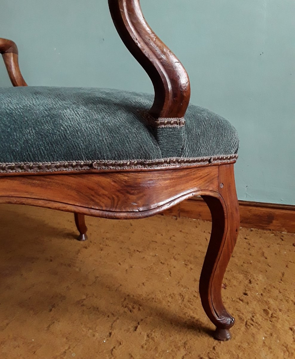 Important Fauteuil en acajou d'époque Régence. -photo-6
