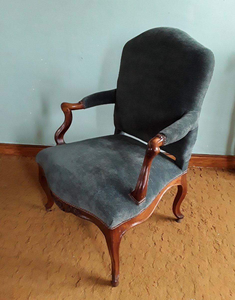 Important Fauteuil en acajou d'époque Régence. -photo-8