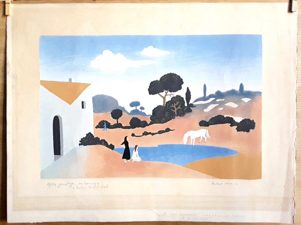 Large Silkscreen Print. Jean Hugo And Constant Idoux.-photo-2