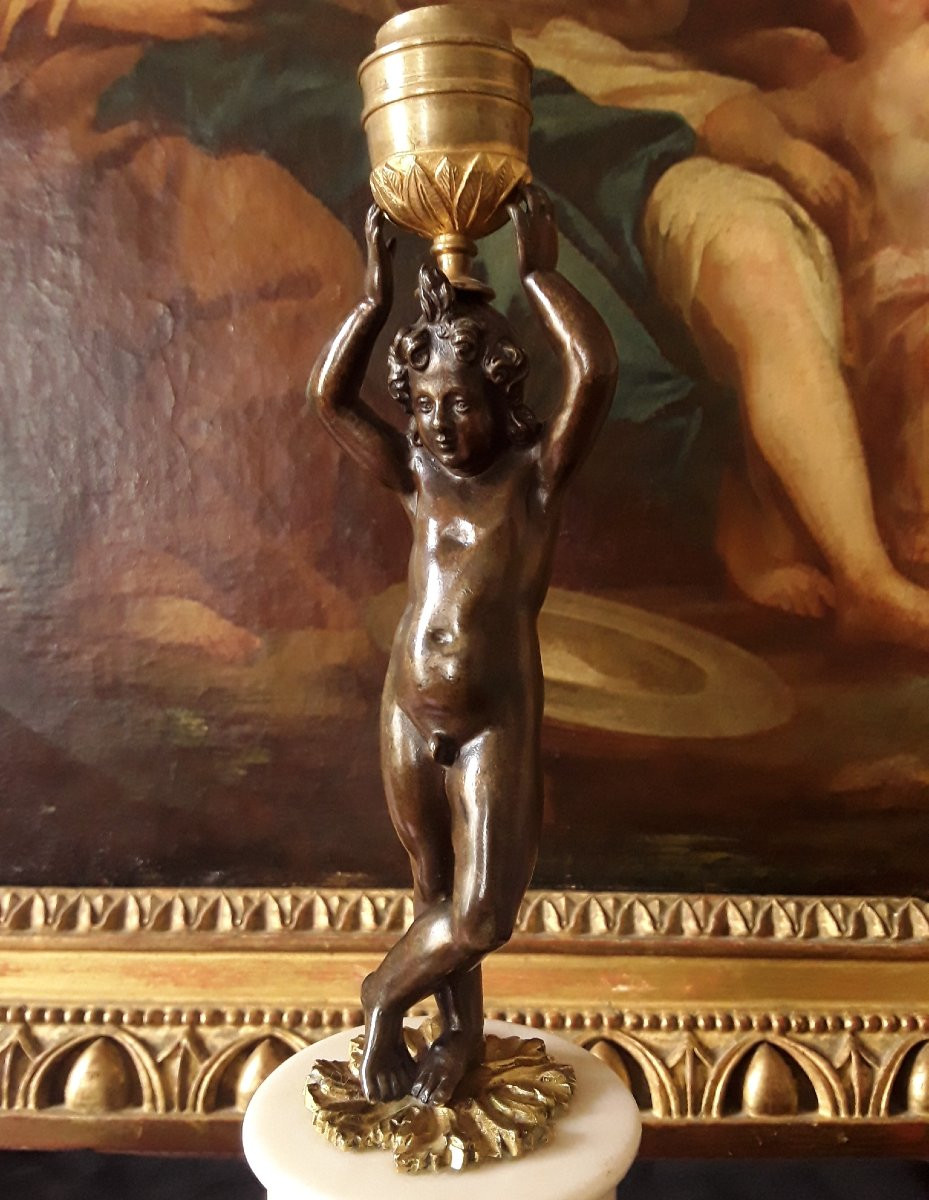 Pair Of Louis XVI Period Bronze Candlesticks. -photo-3
