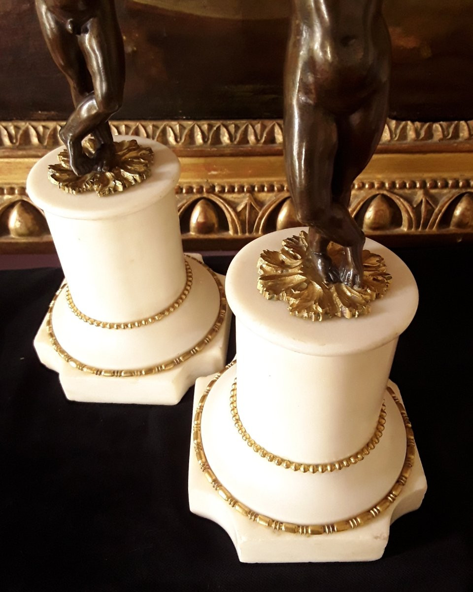 Pair Of Louis XVI Period Bronze Candlesticks. -photo-4