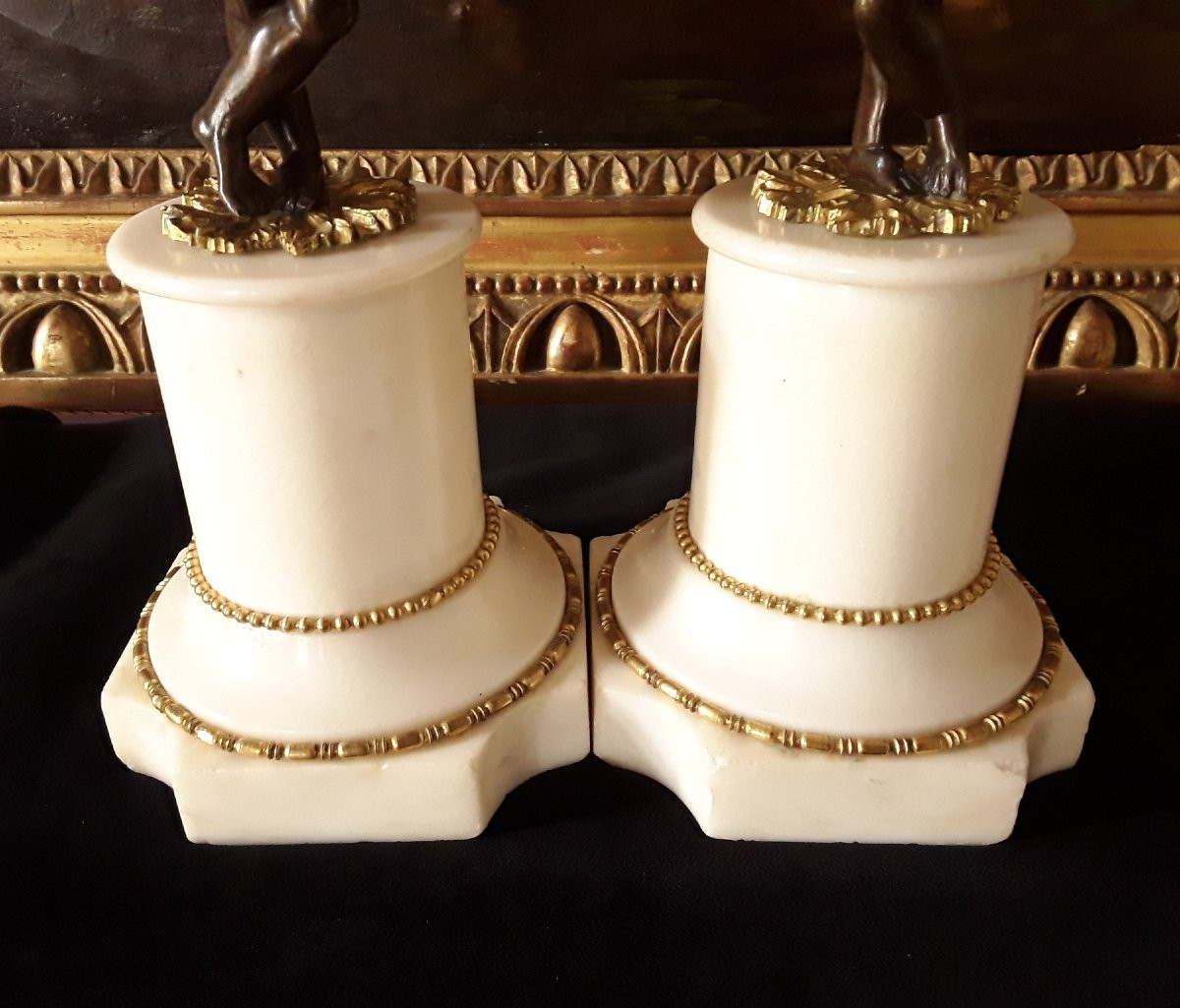 Pair Of Louis XVI Period Bronze Candlesticks. -photo-5