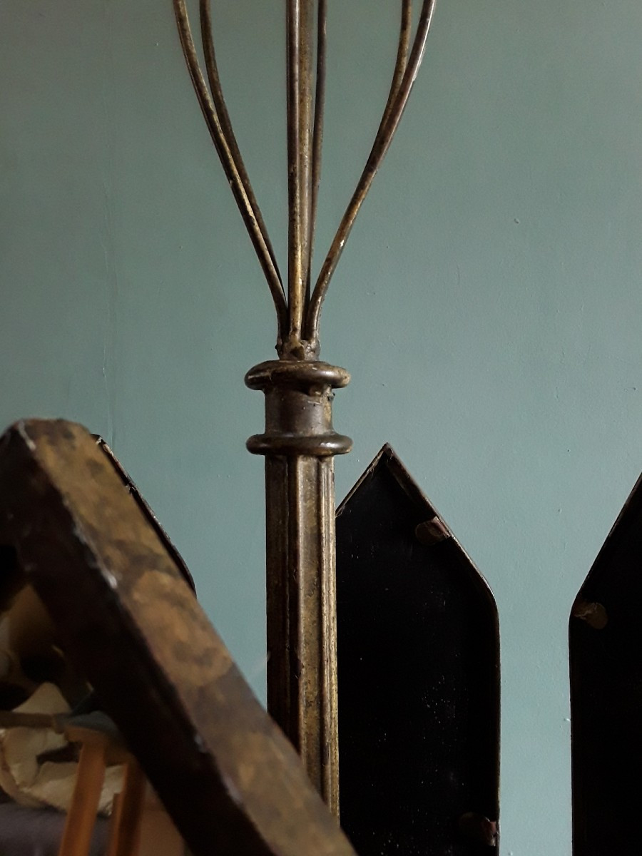 Important lustre à réflecteur de lumière. (H 120 cm).-photo-8