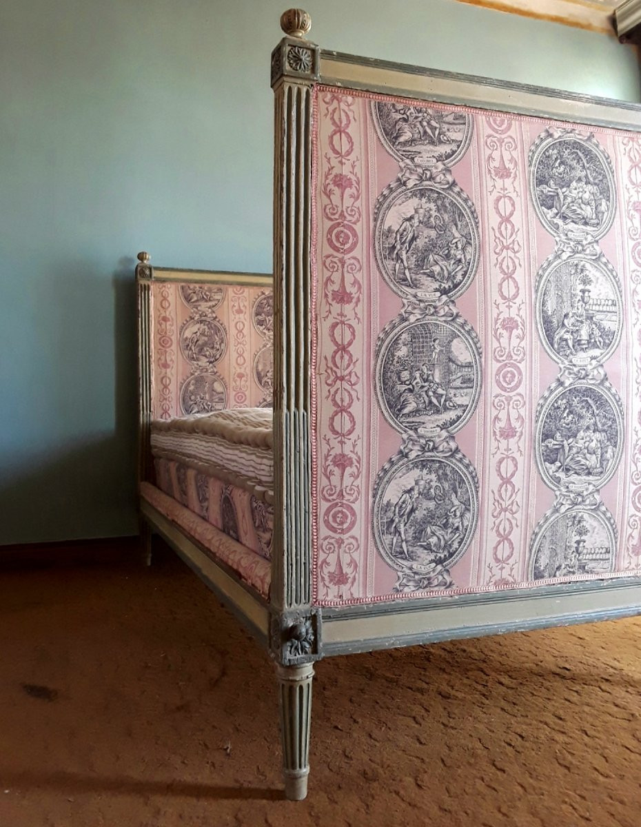 Important lit d'alcove d'époque Louis XVI. -photo-1