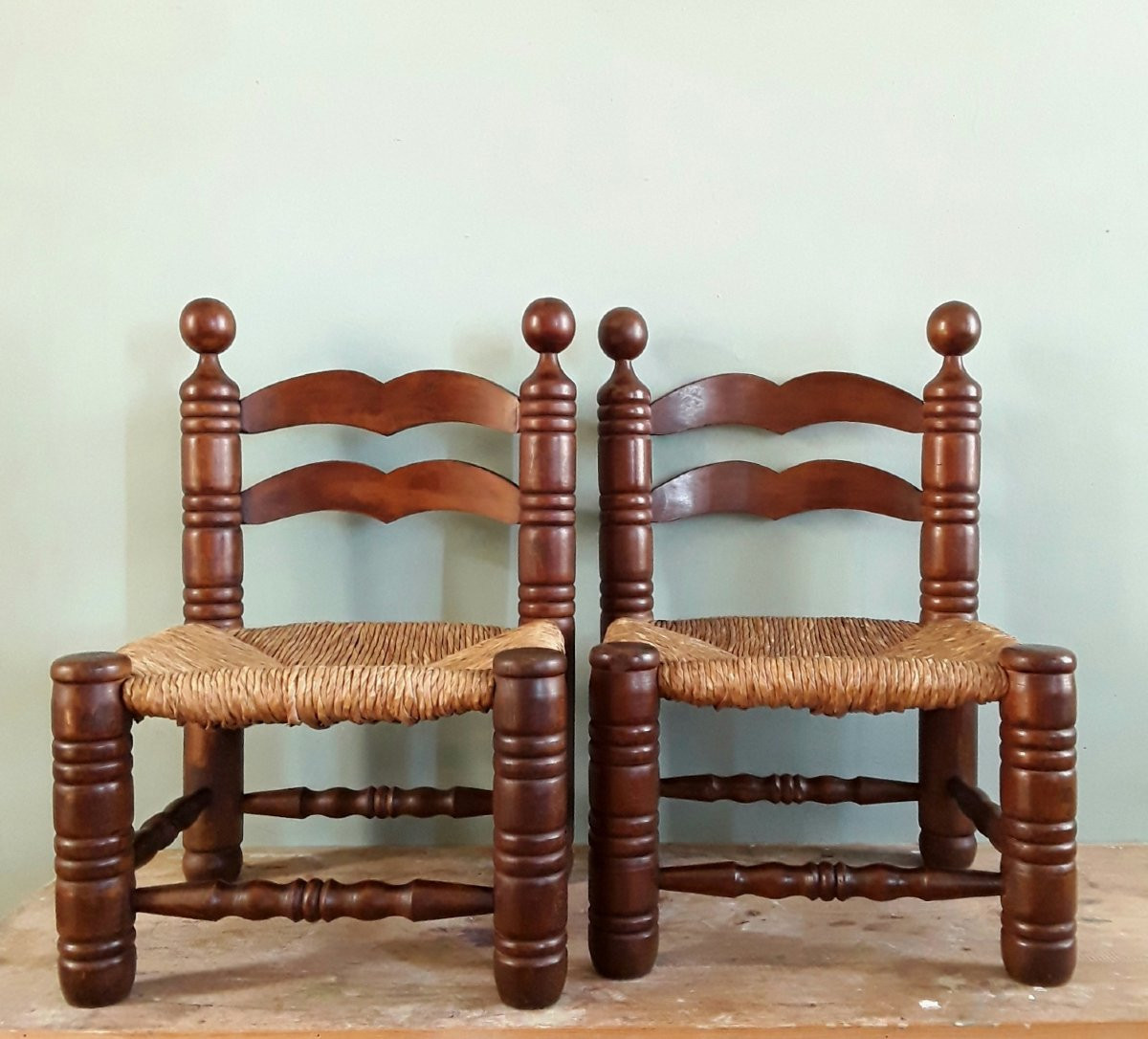 Pair Of Brutalist Chairs. Charles Dudouyt.-photo-2