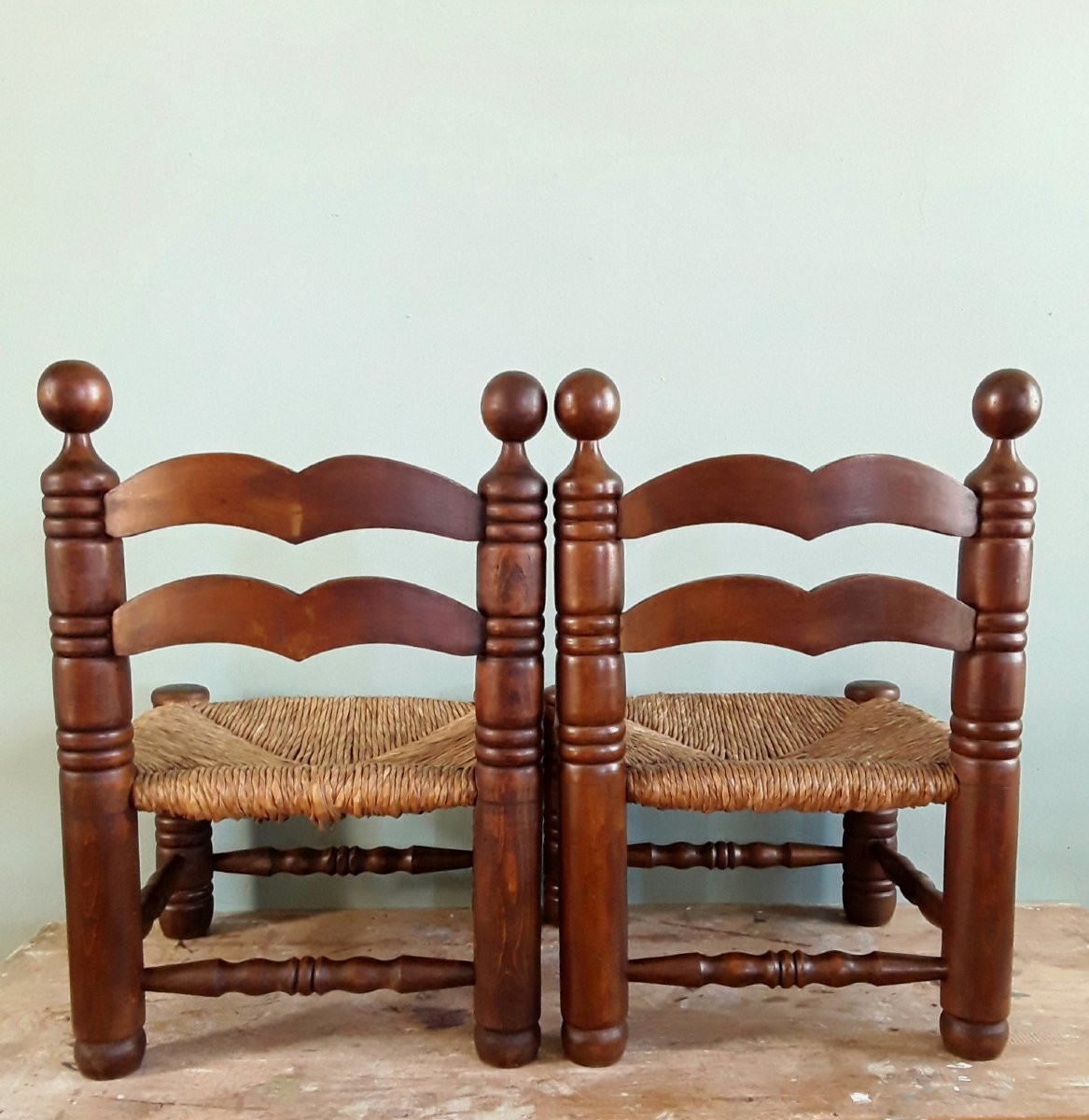 Pair Of Brutalist Chairs. Charles Dudouyt.-photo-3