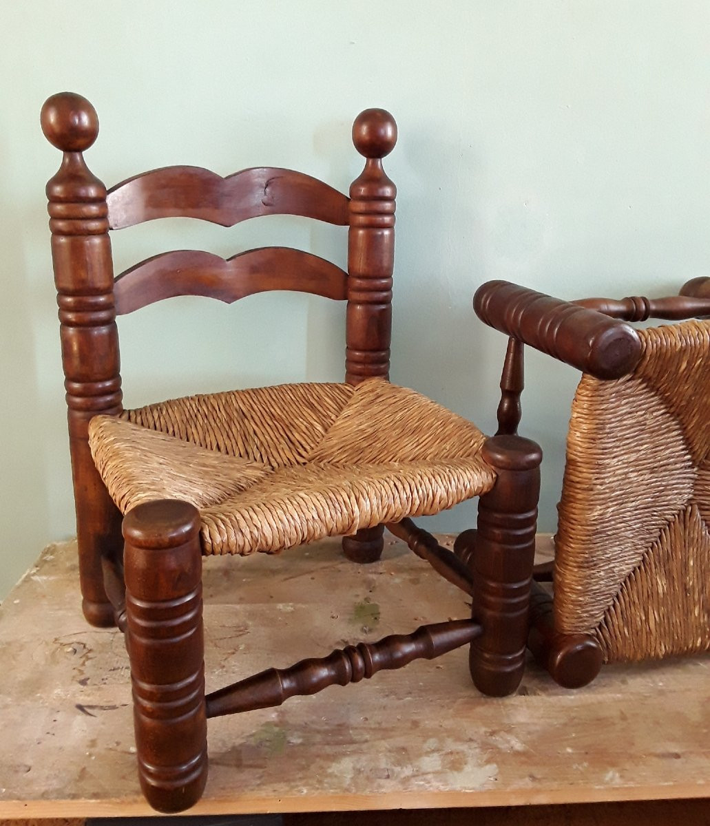 Pair Of Brutalist Chairs. Charles Dudouyt.-photo-4