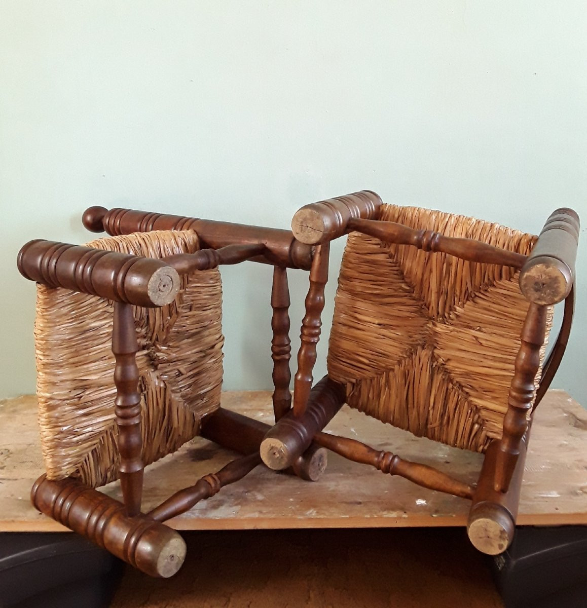 Pair Of Brutalist Chairs. Charles Dudouyt.-photo-5