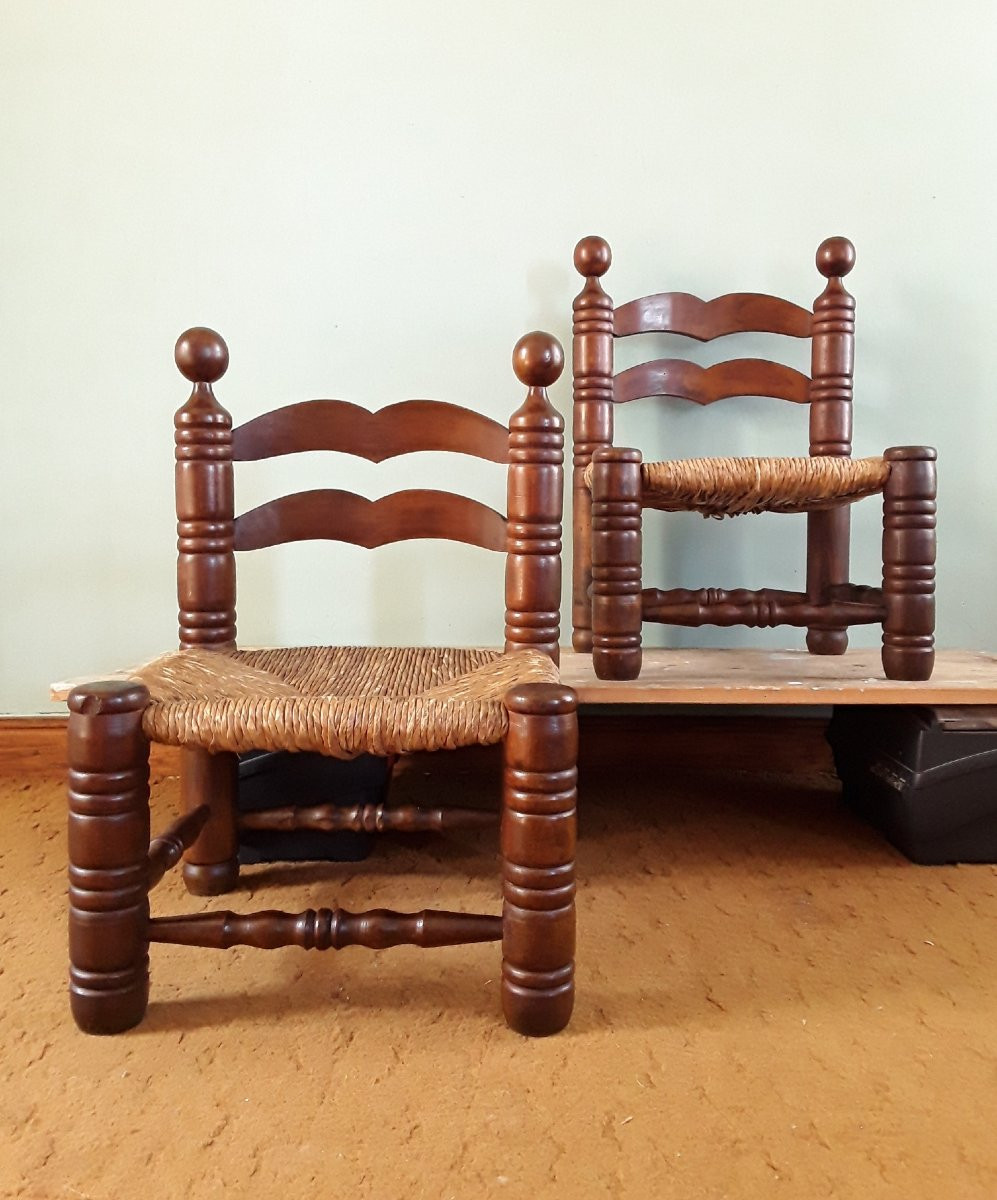 Pair Of Brutalist Chairs. Charles Dudouyt.-photo-6