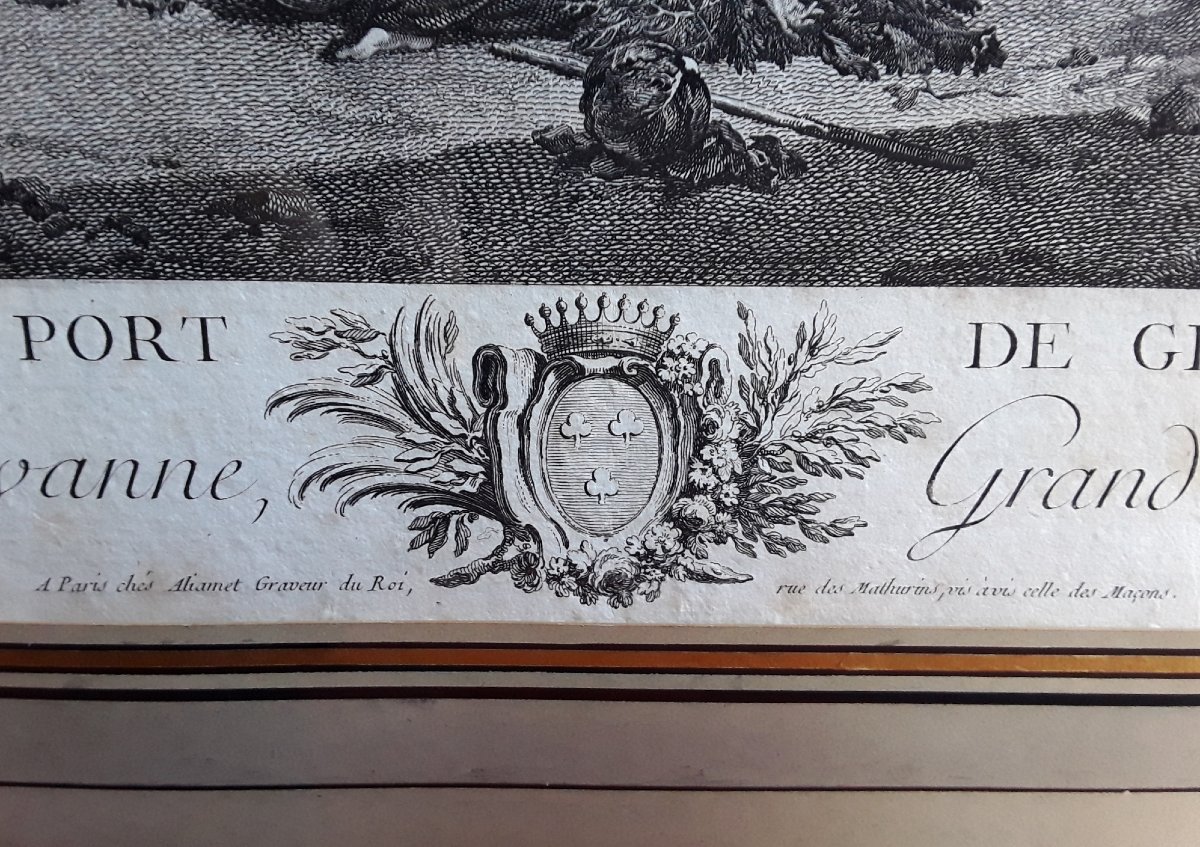 Grande gravure XVIII ème. "Port de Gênes"-photo-3