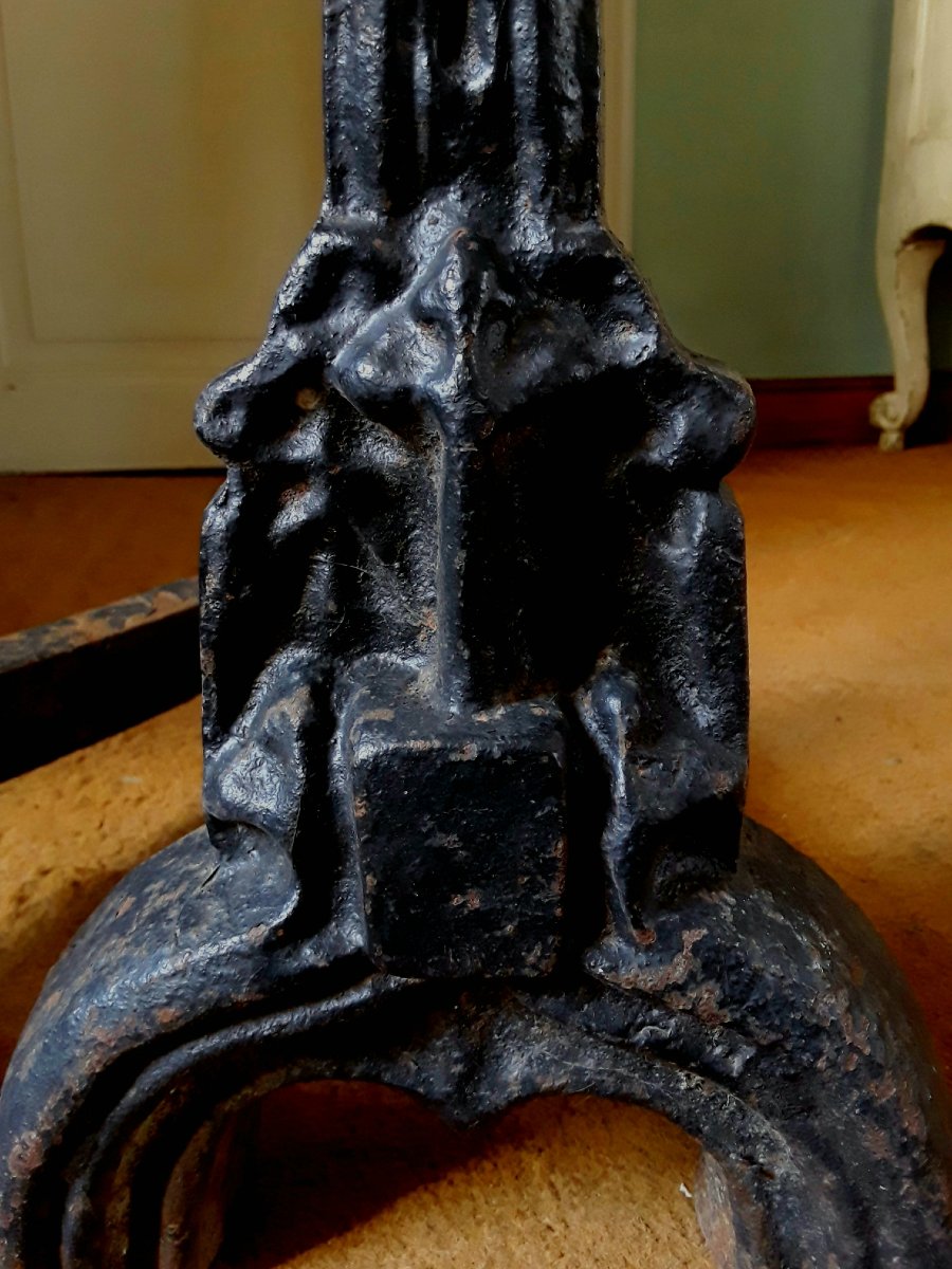 Pair Of Andirons From The XVth Century.-photo-7